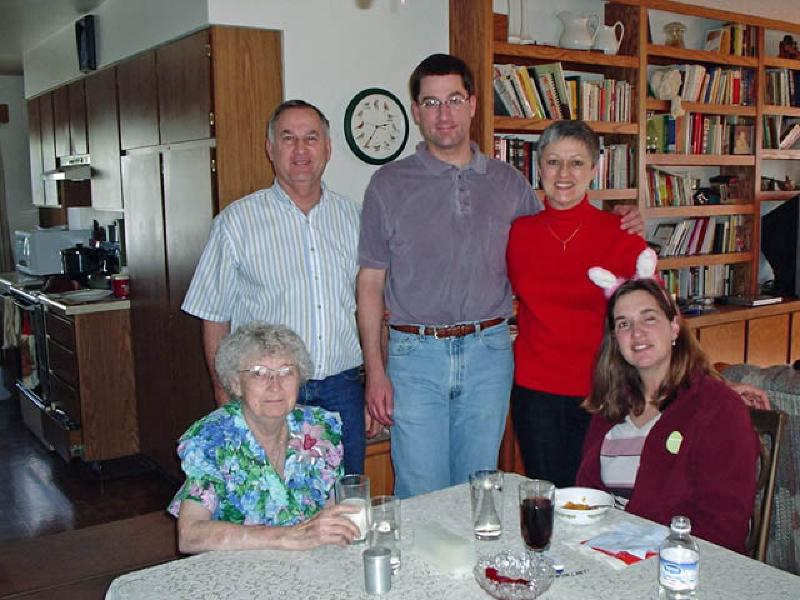 Marla sports her bunny ears while posing for an Easter picture with the family.