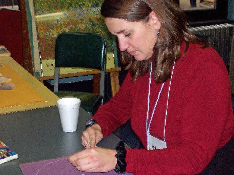 Marla concentrates on her drawing in Art Therapy class, which helps with sensory and motor integration, and is just plain fun!