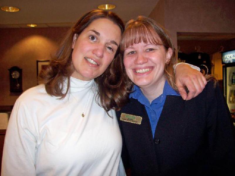 Marla got to be good friends with Amanda, one of the staff members at the inn and suites where Marla stayed. Amanda was a great help in styling, curling, or braiding Marla's hair from time to time!