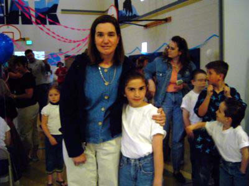 Marla attended the Glacier Peak Elementary "Sock Hop" dance. She enjoyed visiting with students and fellow teachers. Here she shares a hug with Matthew Alvarez. These amazing students and teachers used the dance as an opportunity to raise money to support Marla to participate in the Brain Injury Association Challenge Camp this July in Breckenridge.