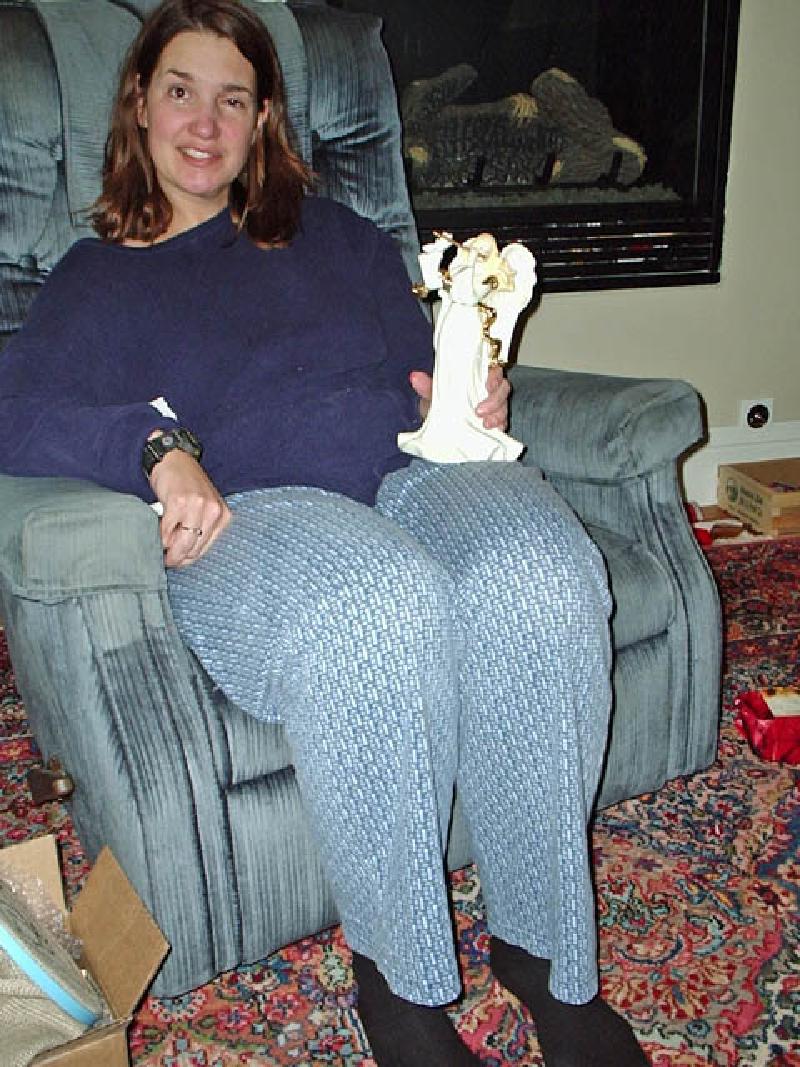 A beautiful statuette of an angel, from Marla's friend Frank.