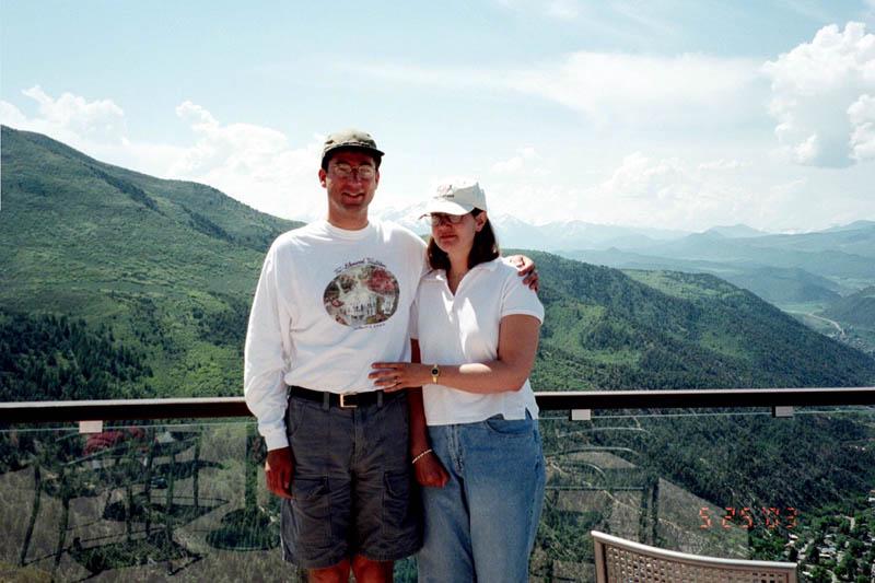 Marla and Mark enjoy the stunning view looking down on Glenwood from the top of the tramway.