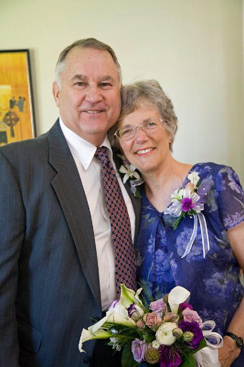 Marla and Mark's Wedding / Mom and Dad 5/2008 Mary and Leo share a hug before the ceremony.