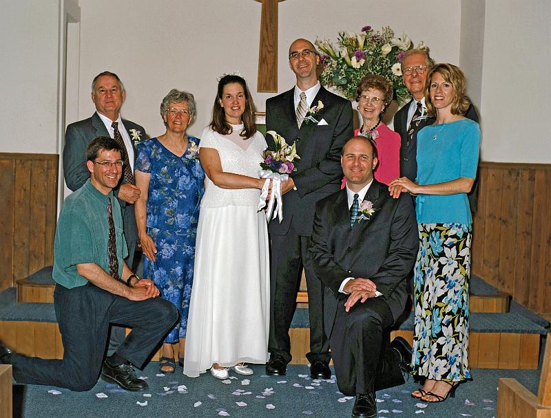 Marla and Mark's Wedding / A New Family 5/2008 Standing: Leo and Mary (parents of the Bride), Marla, Mark, Helen, Robert (parents of the Groom). Karen, Mark's Sister-in-law. Kneeling: Mark Williams, Brian (Mark's brother and Best Man).