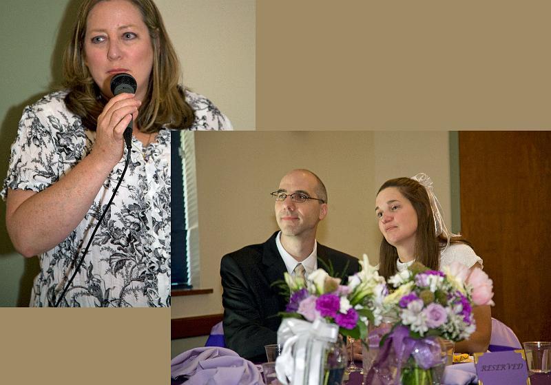 Marla and Mark's Wedding / Lovely Leigh 5/2008 Listening intently, Marla is honored by Leigh's testimony of her and Marla's friendship.