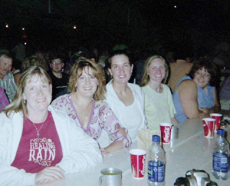 The sorority group is all smiles during an evening dinner in Durango.