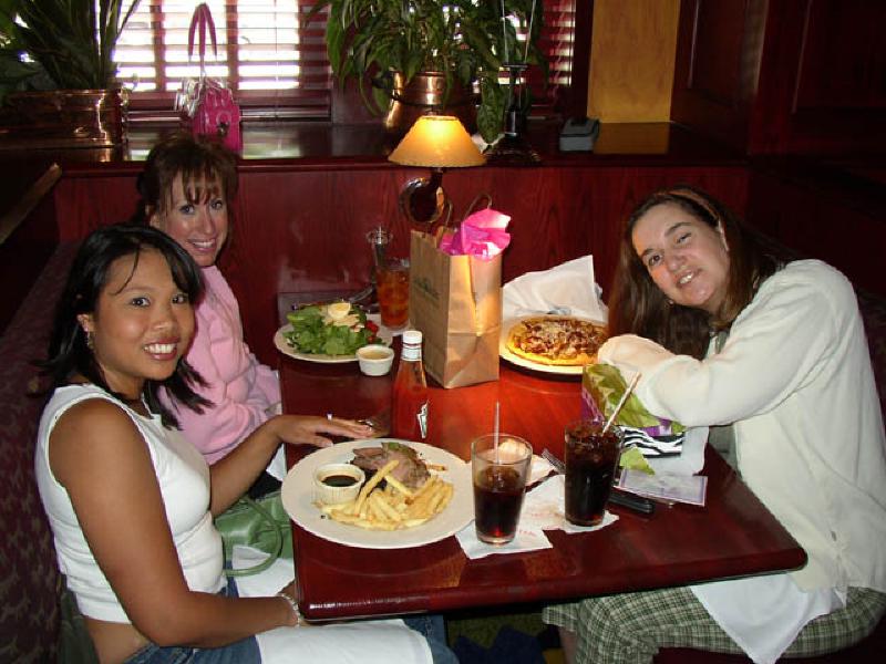 Having a blast on a birthday outing to Flatirons Crossing with friends Missy and Steffie. After lunch,the trio went to see the latest Harry Potter movie, "The Prisoner of Azkaban."