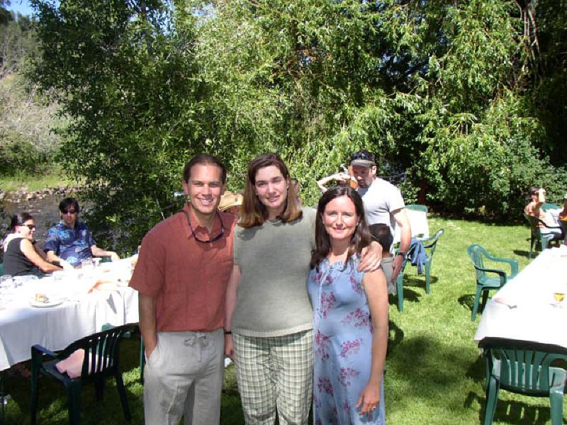 Marla visits with Jimmy and Marianne at the morning brunch held in their honor.
