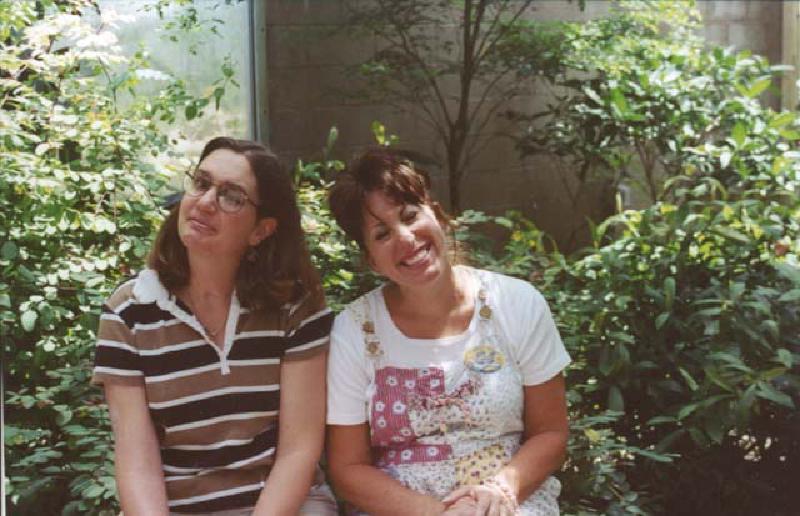 Marla and Steffie enjoy relaxing in the beautiful arboretum of the Butterfly Pavilion.