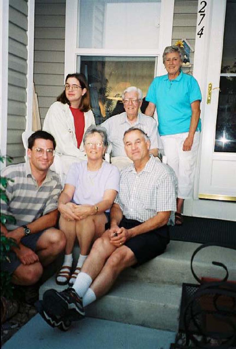 Marla and family enjoying a dinner visit from family friends Marge and Chuck Bomgardner, at Marla's townhome in Northglenn.