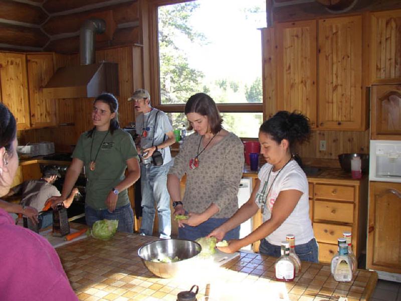 Each group of campers alternates helping out preparing meals and with chores aroundthe spacious Griffith Lodge at the BOEC.