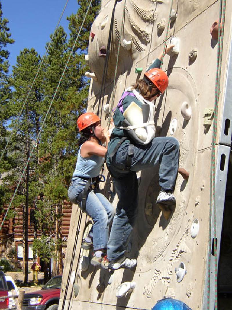 Marla displays her strength and perseverance as she powers up the wall.