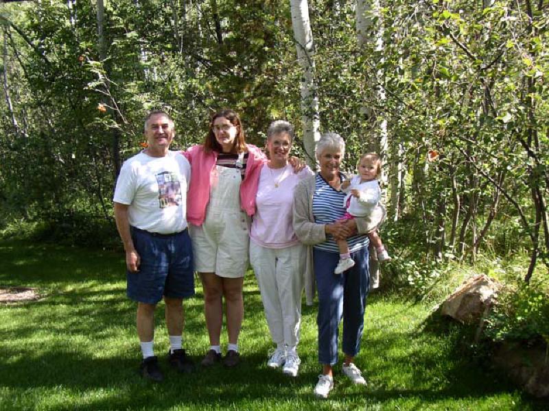 Marla, Leo and Mary enjoy visiting with Aunt Judy and Marla's new cousin Hannah, Brad and Patty's daughter!