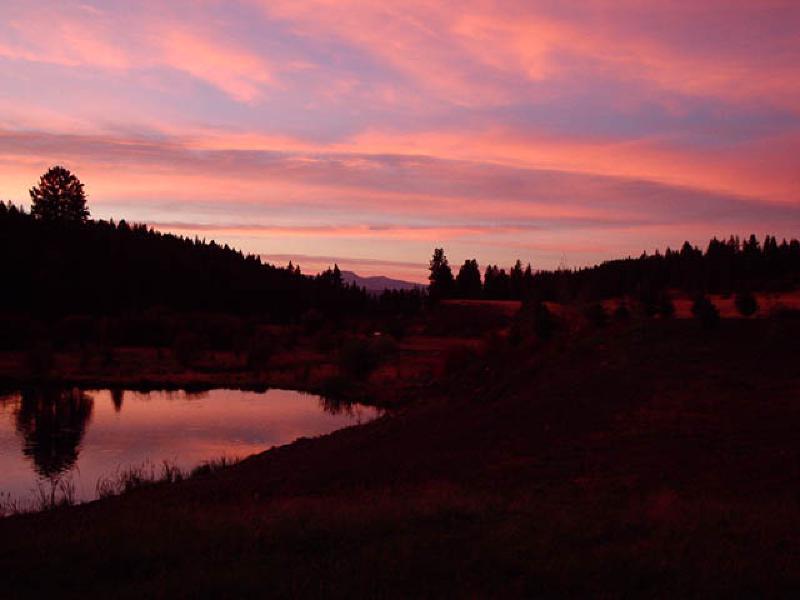 An amazing palette of colors paints the sky at sunset in Idaho.