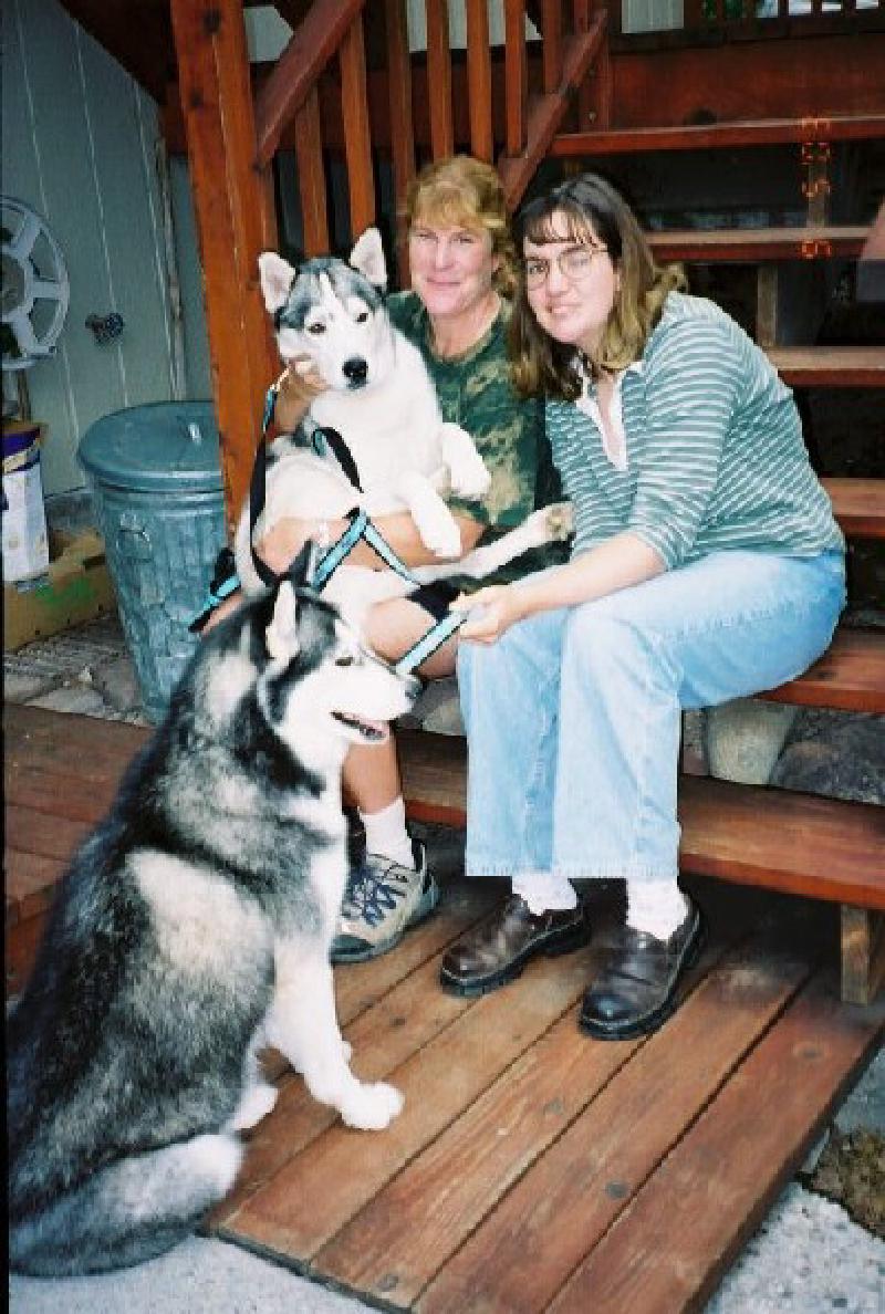 Marla enjoys visiting with the beautiful dogs of Mary's friend during a visit to Glenwood Springs.