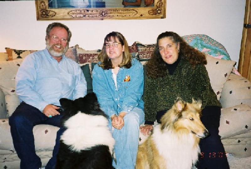 Bob and Annie Brooks, and their collies, came by for an evening visit. They volunteered their home on Race Street in Denver for Marla, Mary and Leo to live in after Marla's release from Craig in April.