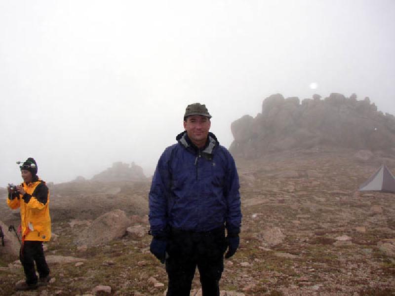 Taking a breather for some much needed oxygen before the final stretch up to the Pike's Peak summit.