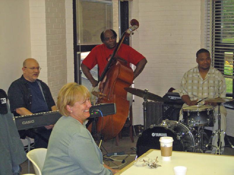 One of Marla's fellow RAP patients is in a jazz band, who visited to play for the group!