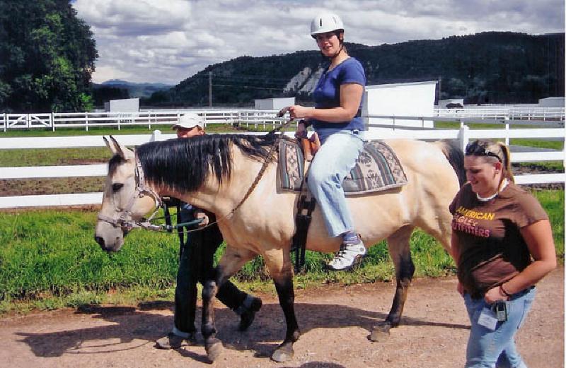 Marla has been participating in equine therapy at Sopris Therapy near Carbondale. It helps her with her balance and coordination, and is a lot of fun to top it off!