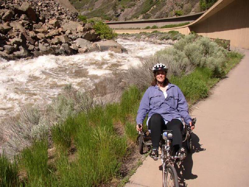 Watching the spring snowmelt cascade down the rapids below Shoshone Dam.