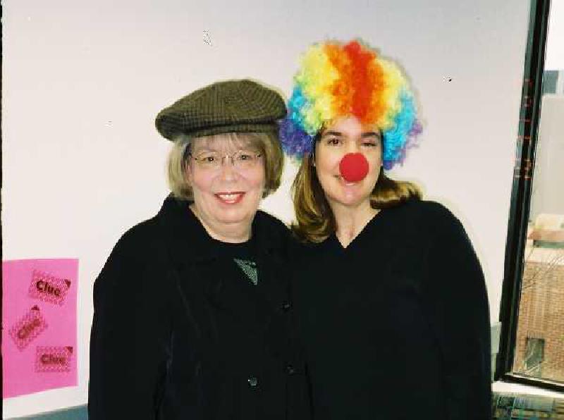 Marcy Kenna is Marla's speech therapist, enjoying the Halloween festivities at Craig with her clowning companion.