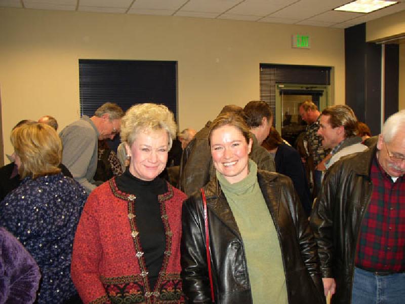 Dendy, another friend from High School, accompanied by Mom, Carol, at the Silent Auction.
